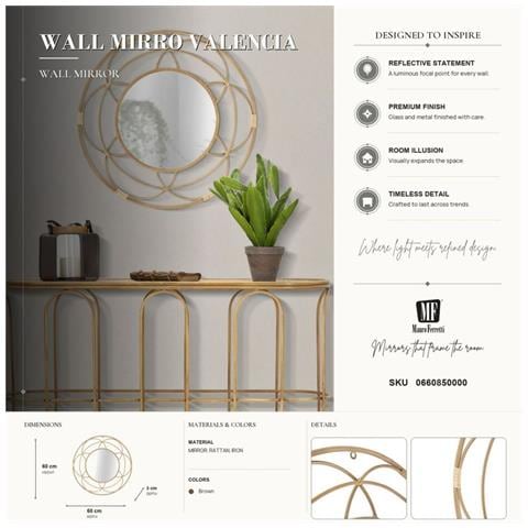 Specchio Da Parete Valencia Con Cornice In Rattan Naturale - Foto 7