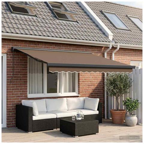 Tenda retrattile Tortora 350 x 250 cm Tela e Alluminio - Foto 2