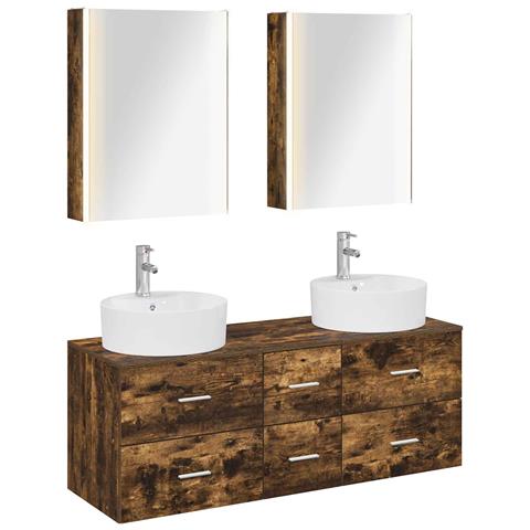 Set di mobili per il bagno 5 pcs Rovere Fumo - Foto 1