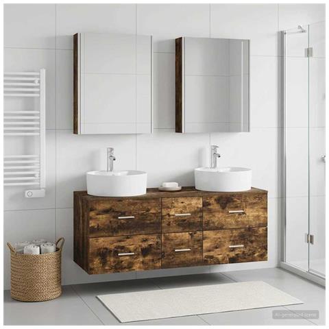 Set di mobili per il bagno 5 pcs Rovere Fumo - Foto 2