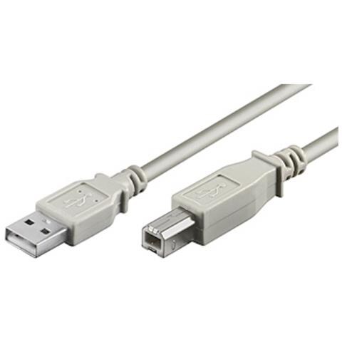Cavo Usb 2.0 Connettori A-B, Lunghezza Mt. 1,80 Colore Grigio Chiaro - Foto 3
