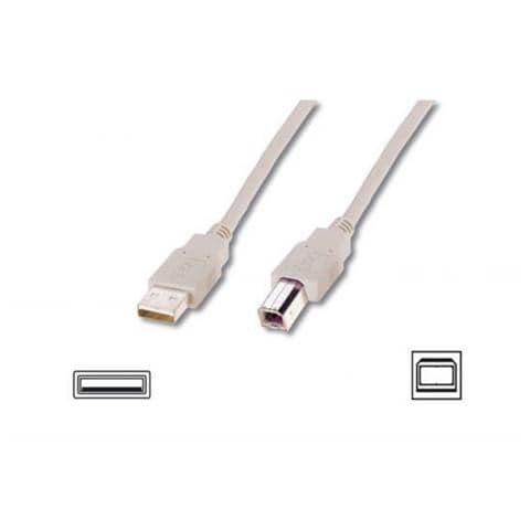Cavo Usb 2.0 Connettori A-B, Lunghezza Mt. 1,80 Colore Grigio Chiaro - Foto 1
