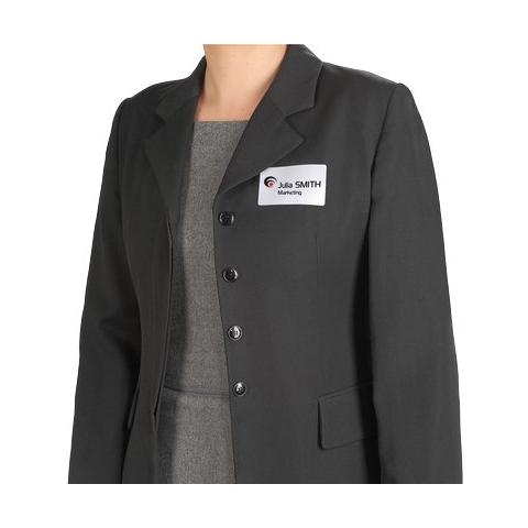 Badge adesivi seta acetata per stampanti laser da 5x8 cm - Bianco - Foto 1