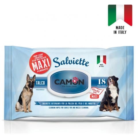 Salviette Maxi Al Talco Per Cani Grandi 40x30 Cm Conf. Da 18 Pz - Foto 1