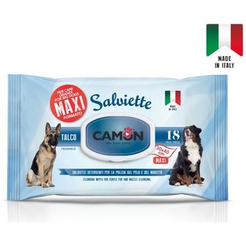 Salviette Maxi Al Talco Per Cani Grandi 40x30 Cm Conf. Da 18 Pz - Foto 2