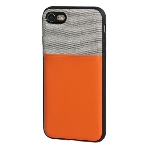 Duo Pocket, Cover Bicolore Con Inserti Metallici - Apple Iphone 7 / 8 - Grigio / arancio - Foto 1