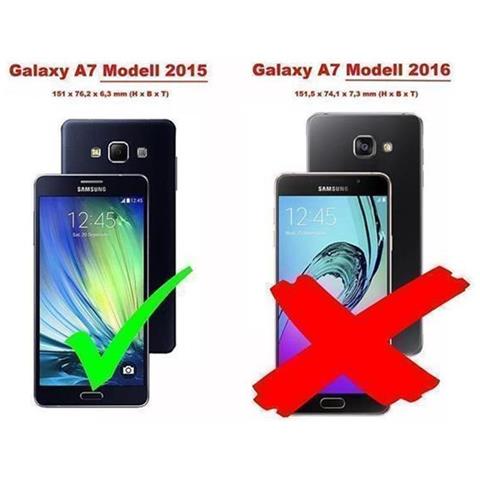 Custodia Compatibile Con Samsung Galaxy A7 2015 In Verde Menta - Coperchio Protettiva Con Chiusura Magnetica, Funzione Stand E Tasca Per Le Carte - Foto 2