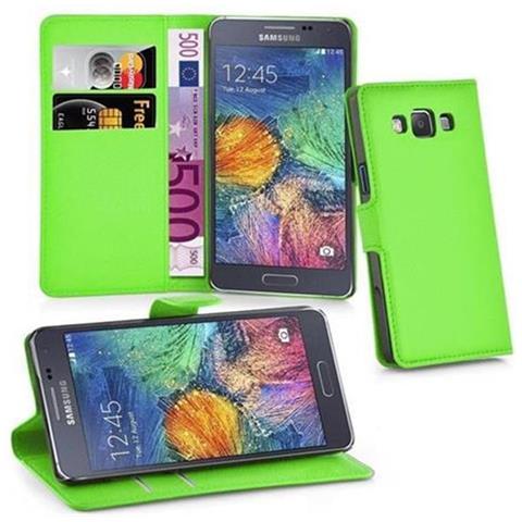 Custodia Compatibile Con Samsung Galaxy A7 2015 In Verde Menta - Coperchio Protettiva Con Chiusura Magnetica, Funzione Stand E Tasca Per Le Carte - Foto 1