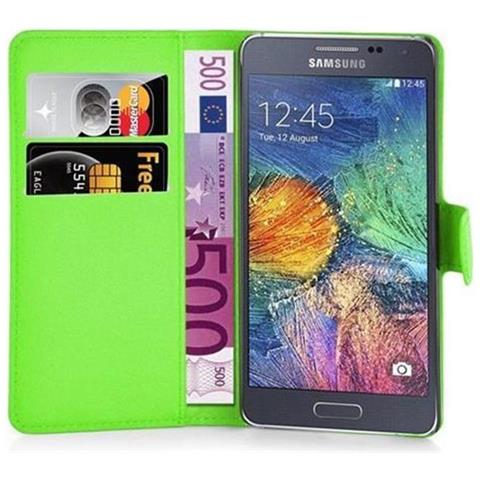 Custodia Compatibile Con Samsung Galaxy A7 2015 In Verde Menta - Coperchio Protettiva Con Chiusura Magnetica, Funzione Stand E Tasca Per Le Carte - Foto 4
