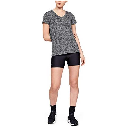 Tech Short Sleeve V - Twist, Maglietta Donna, Nero (black / Silver Metallic 001), Xs - Foto 2