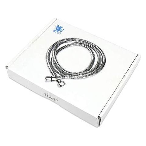 H S 1.75m (69) Di Ricambio In Acciaio Inox Doccia Tubo Antipiega Con 2 Rondelle - Chrome - Foto 2