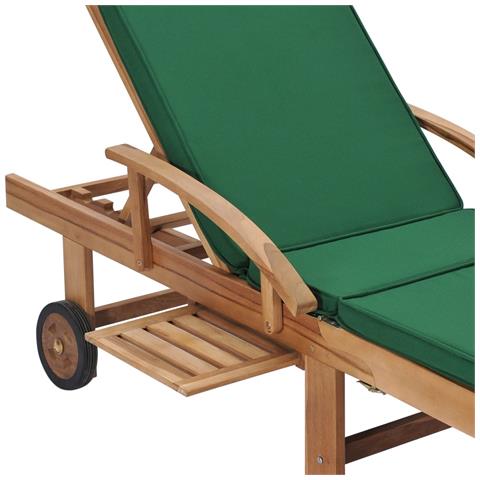 Lettini Prendisole con Cuscini 2 pz in Legno di Teak Verde - Foto 2