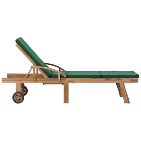 Lettini Prendisole con Cuscini 2 pz in Legno di Teak Verde - Foto 8