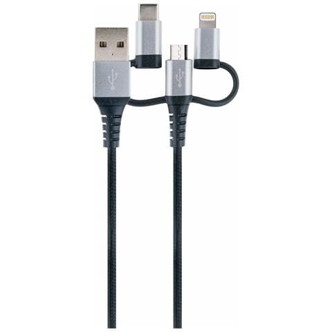 LKU 100 cavo USB USB 2.0 1,5 m USB A Micro-USB B Nero, Argento - Foto 4