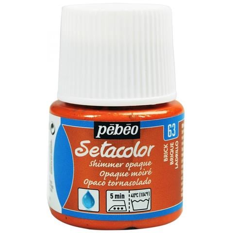 Pittura Tessile Setacolor Effetto Metallico Opaco - Mattone Arancione - 45 Ml - Foto 1