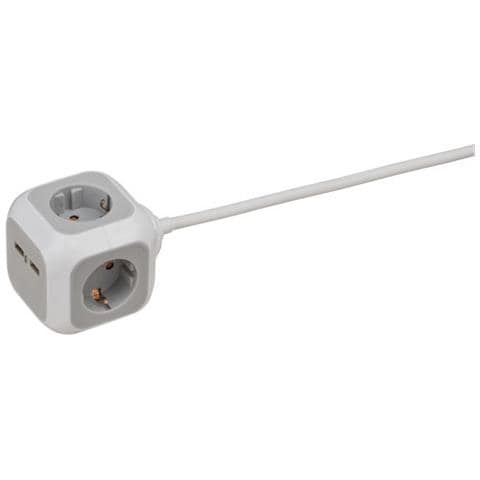 1150100 prolunghe e multiple 1,4 m 4 presa (e) AC Interno Grigio, Bianco - Foto 2
