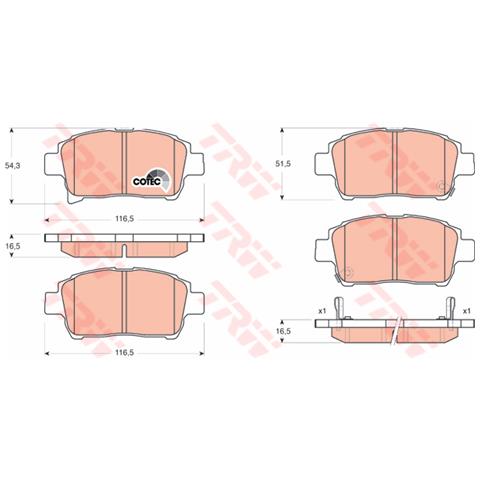 Pattini Freno Toyota Prius Hatchback 1.5 Gdb3317 - Foto 1