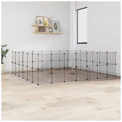 Gabbia Per Animali 52 Pannelli Con Porta Nero 35x35 Cm Acciaio - Foto 2
