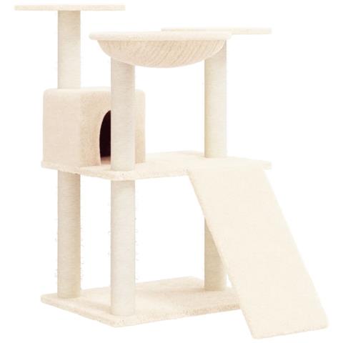 Albero Per Gatti Con Tiragraffi In Sisal Crema 83 Cm - Foto 1