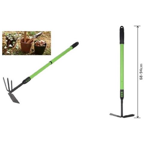 Trade Shop - Zappa Quadra Tridente Doppia Manico Allungabile Attrezzo Giardino 68-94cm 90070 - Foto 1