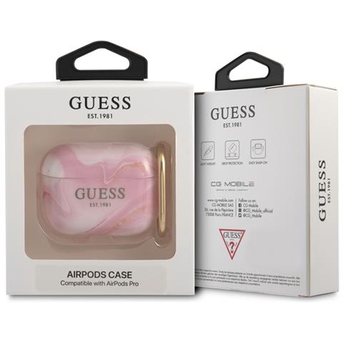 Cover Per Airpods Pro New Marble Anti-urto, Rosa Champagne - Foto 3
