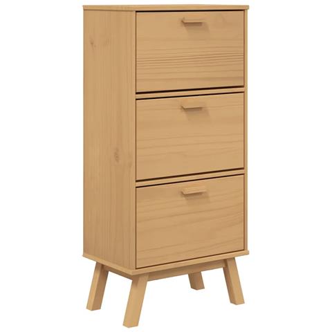 Scarpiera Olden Marrone 55x35x120 Cm In Legno Massello Di Pino - Foto 1