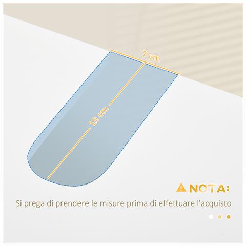 Mobile Bagno Sottolavabo Con Armadietto 2 Ante In Legno E Acciaio, 60x30x65cm, Bianco E Oro - Foto 6