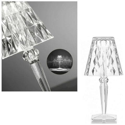 Lampada Tavolo Diamantata Ricaricabile Usb Effetto Cristallo Luce Rgb Led 2002 - Foto 2