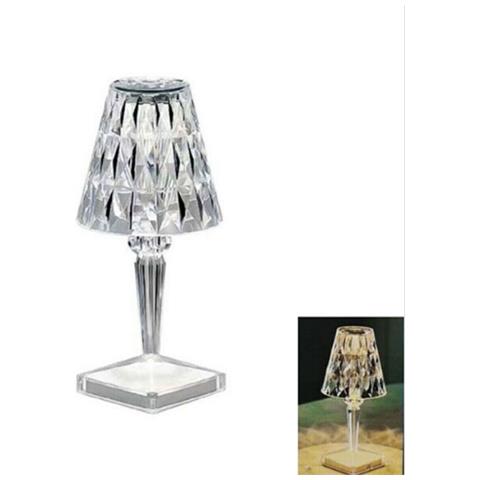 Lampada Tavolo Diamantata Ricaricabile Usb Effetto Cristallo Luce Rgb Led 2002 - Foto 1