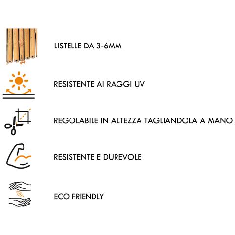 Rotolo Arella Rete Recinzione Canna Bamboo Cannette Frangivista Naturale 150x300 Arella - Foto 2