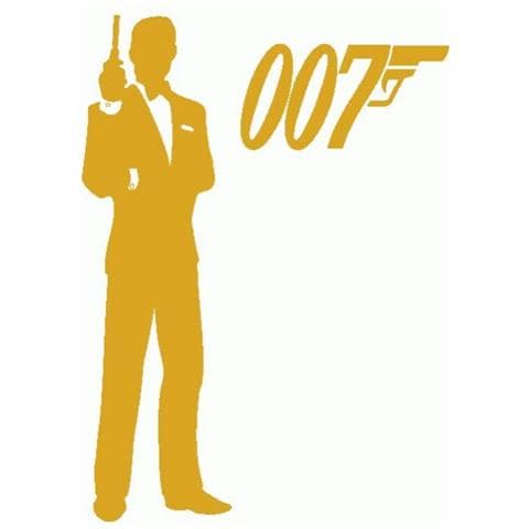 James Bond 007 - Adesivo Prespaziato - Colore Oro - 15cm - Foto 1