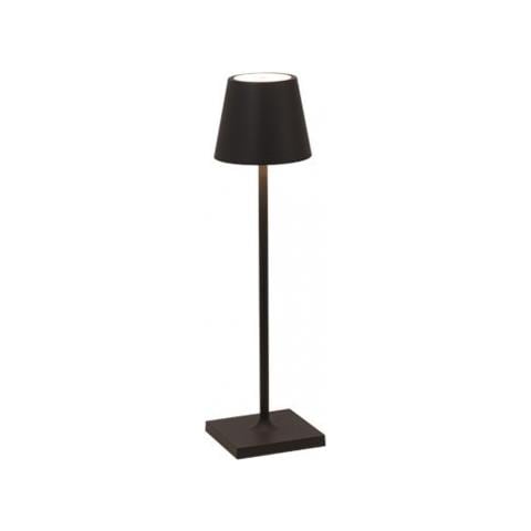 Lampada A Led Da Tavolo Poldina Pro Micro Nero Ricaricabile E Dimmerabile Con Batteria Fino A 12 Ore - Foto 1