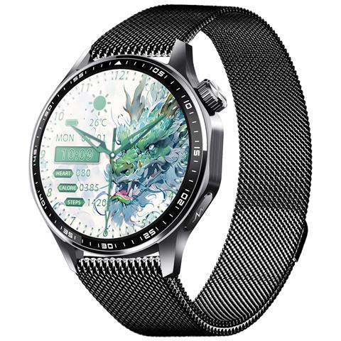 Smartwatch Con Ecg, Cardiofrequenzimetro, Pressione Sanguigna E Contapassi Black Milanese Strap - Foto 2