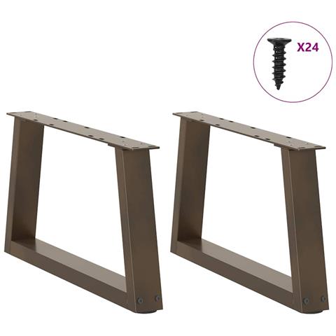 Gambe Per Tavolo Pranzo A V 2pz Naturale 60x(30-31,3)cm Acciaio - Foto 3
