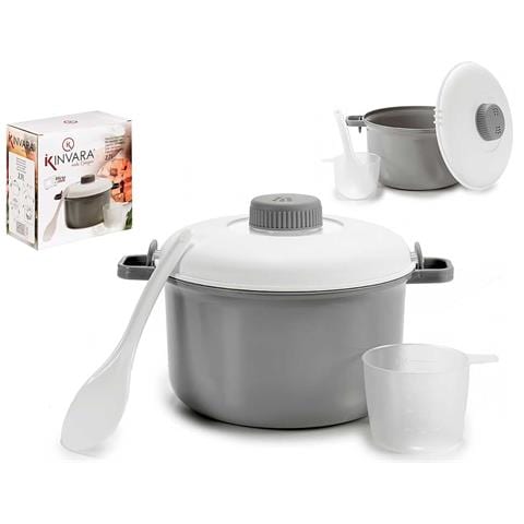 Microonde Vapore Casseruola In Pp 2,7l 26,5x21x15,5 Cm. Grigio - Foto 2