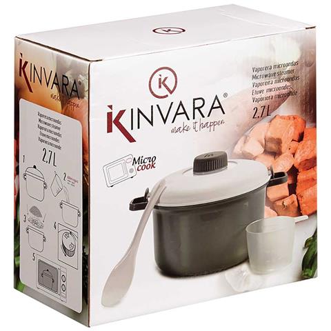 Microonde Vapore Casseruola In Pp 2,7l 26,5x21x15,5 Cm. Grigio - Foto 4