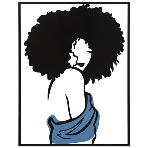 Decorazione In Metallo 3d Afro - Multicolore - Metallo - 60x1,3x80 Cm - Foto 1