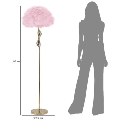 Lampada Da Terra Mf189 - Rosa - Metallo - 50x50x165 Cm - Foto 7