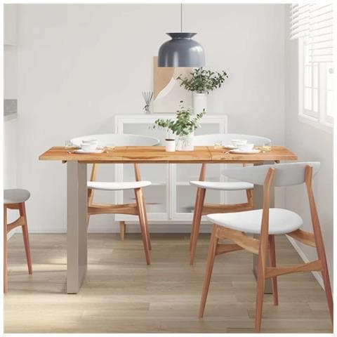 Tavolo Da Pranzo 140x70x76 Cm In Legno Massello Di Acacia - Foto 2