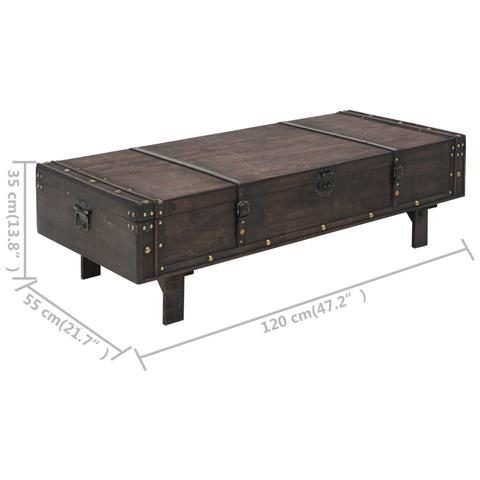 Lusso Casadino -  Tavolino Da Salotto In Compensato Vintage 120x55x35 Cm - Foto 8