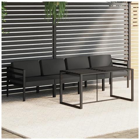 Lusso Casadino - Set Divani Da Giardino 5 Pz Con Cuscini In Alluminio Antracite - Foto 8