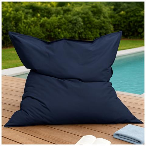 Moku Pouf Sacco Rettangolare Da Esterno Xxl 180x140cm Blu Navy - Foto 2