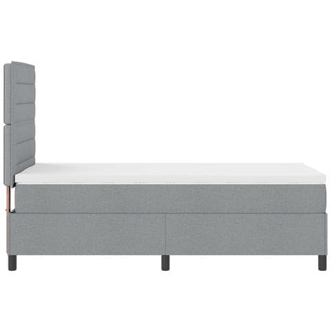 Letto a Doghe con Materasso Grigio Chiaro 100x200 cm Tessuto - Foto 9