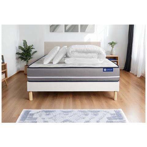 Pacchetto Letto Completo - Materasso 140x200cm + Box Spring Con Doghe (kit) + 2 Cuscini + Piumino - Actimemo Pur - Foto 1
