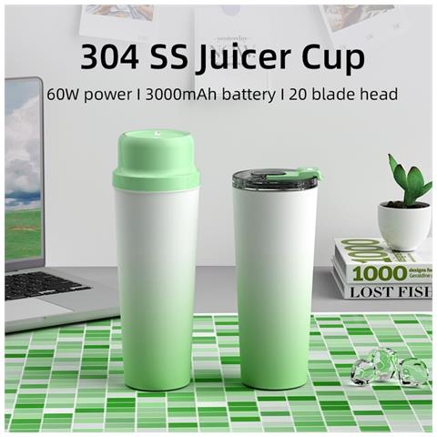 Mini Spremiagrumi Elettrico Portatile - Acciaio Inossidabile 304, Ideale Per L'uso In Movimento Green - Foto 2