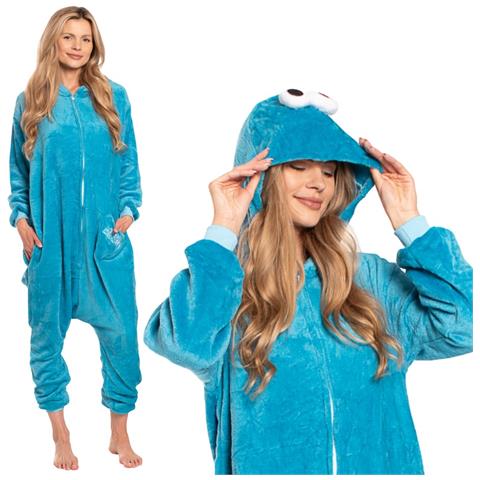 Pigiama Da Donna Costume Kigurumi Tuta Intera Mostro Dei Biscotti 145-155 S - Foto 1
