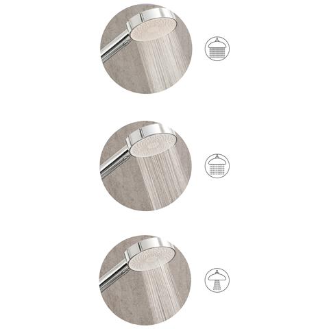 Kit Doccia Con Soffione E Flessibile Uyuca 4 Funzioni Argento - Foto 2