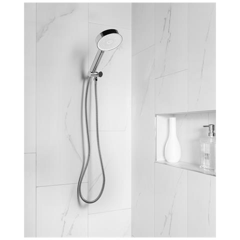 Kit Doccia Con Soffione E Flessibile Uyuca 4 Funzioni Argento - Foto 1