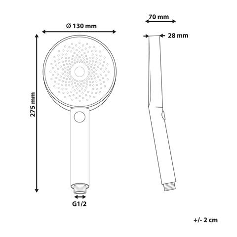 Kit Doccia Con Soffione E Flessibile Uyuca 4 Funzioni Argento - Foto 7