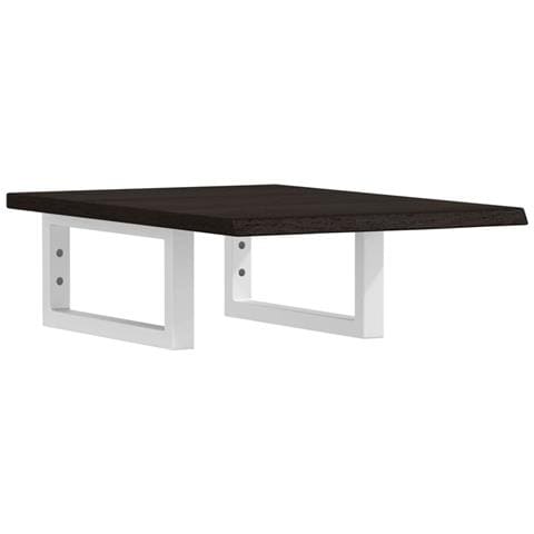 Ripiano a Parete per Lavabo in Acciaio e Massello di Rovere - Foto 1